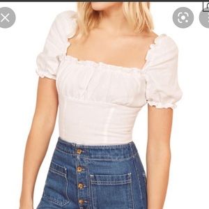 Reformation Salina top size 0 white